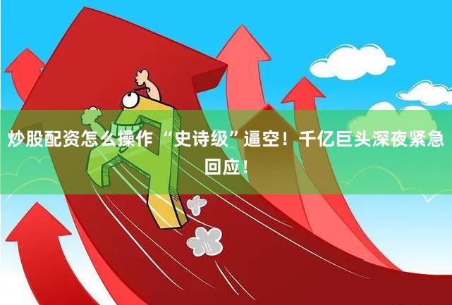 炒股配资怎么操作 “史诗级”逼空!千亿巨头深夜紧急回应!